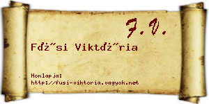 Füsi Viktória névjegykártya
